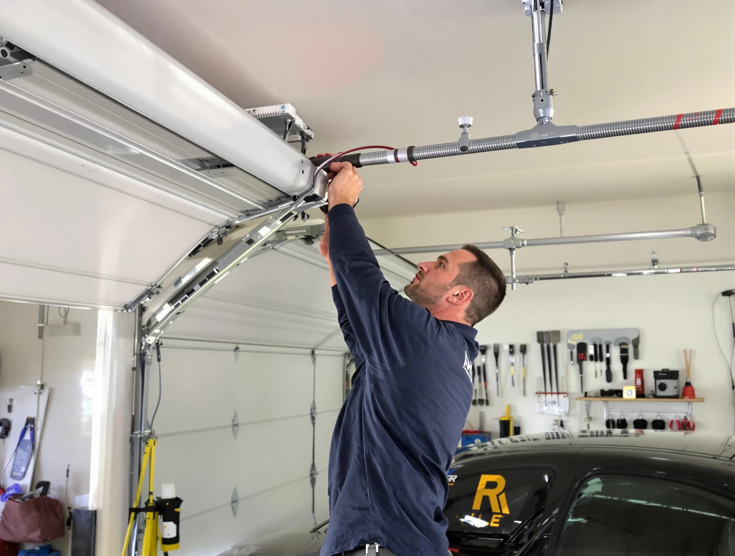 Lafayette Garage Door Repair technician performing garage door cable repair in Lafayette