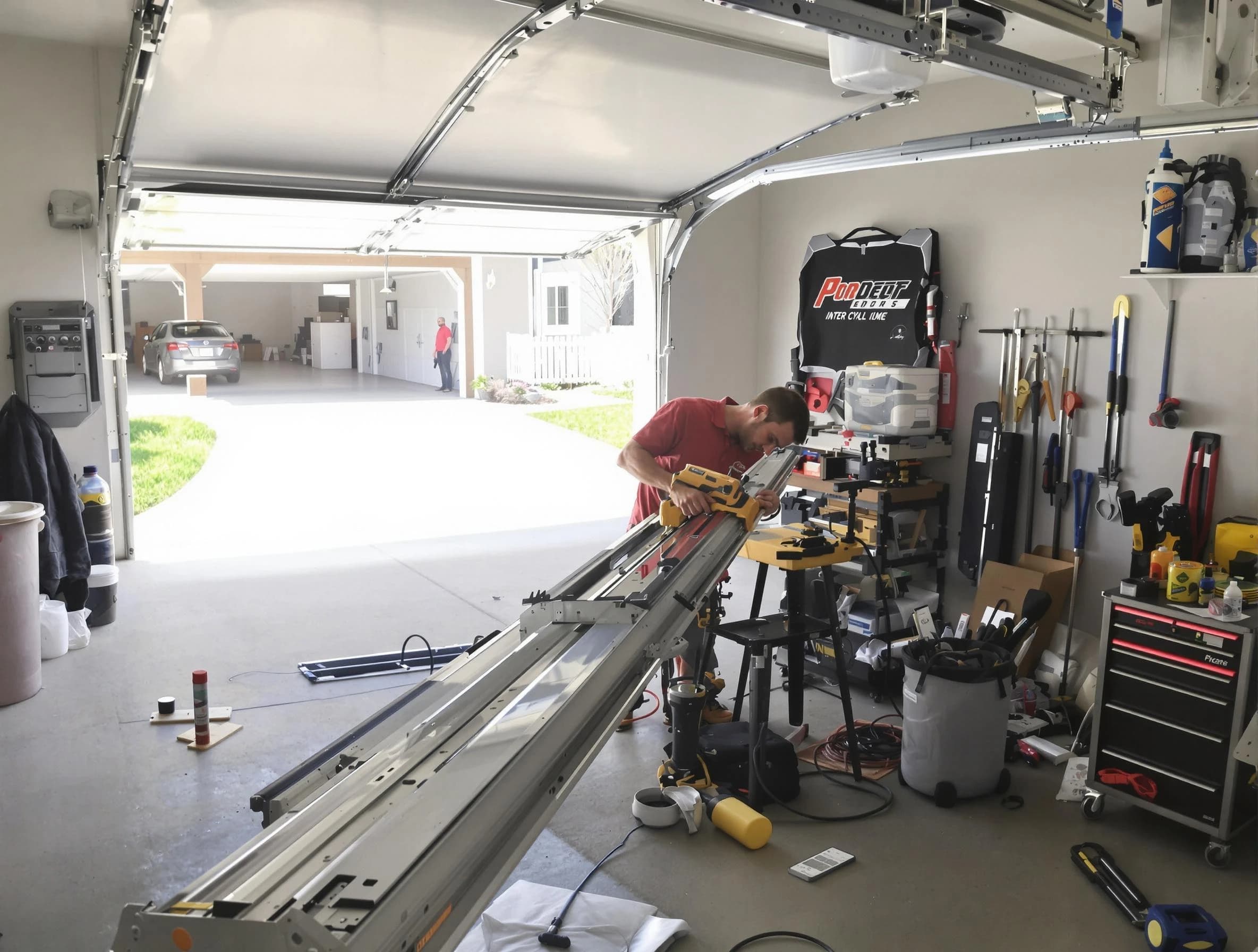 Lafayette Garage Door Repair expert performing track repair in Lafayette